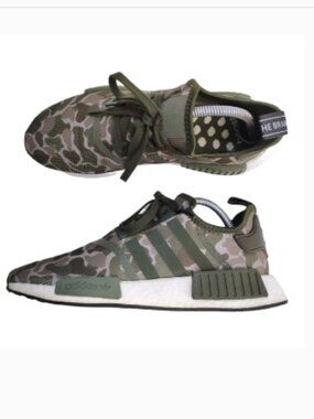 Adidas Originals Mens Size 8 Nmd R1 Boost Duck Camo Green D96617